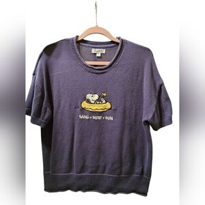 Peanuts Navy Blue Knit Sweater, SZ XL